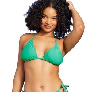 NEW Wild Fable Triangle Green String Bikini Top L